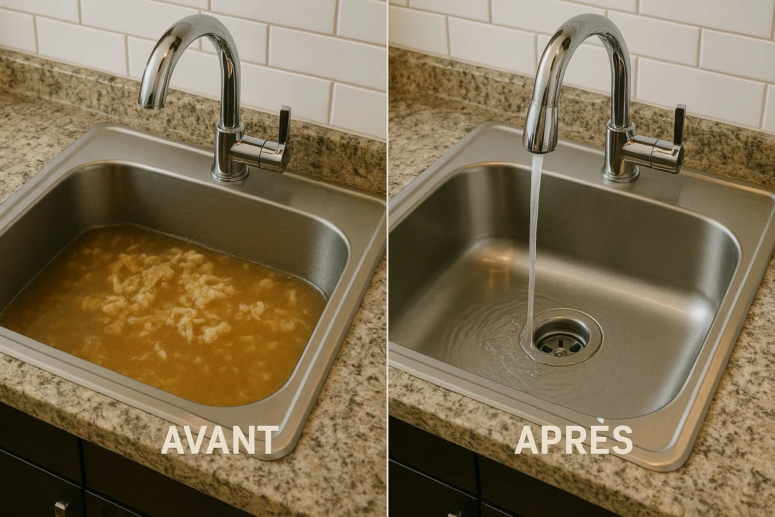 Avant/après débouchage de toilette par ITR Services